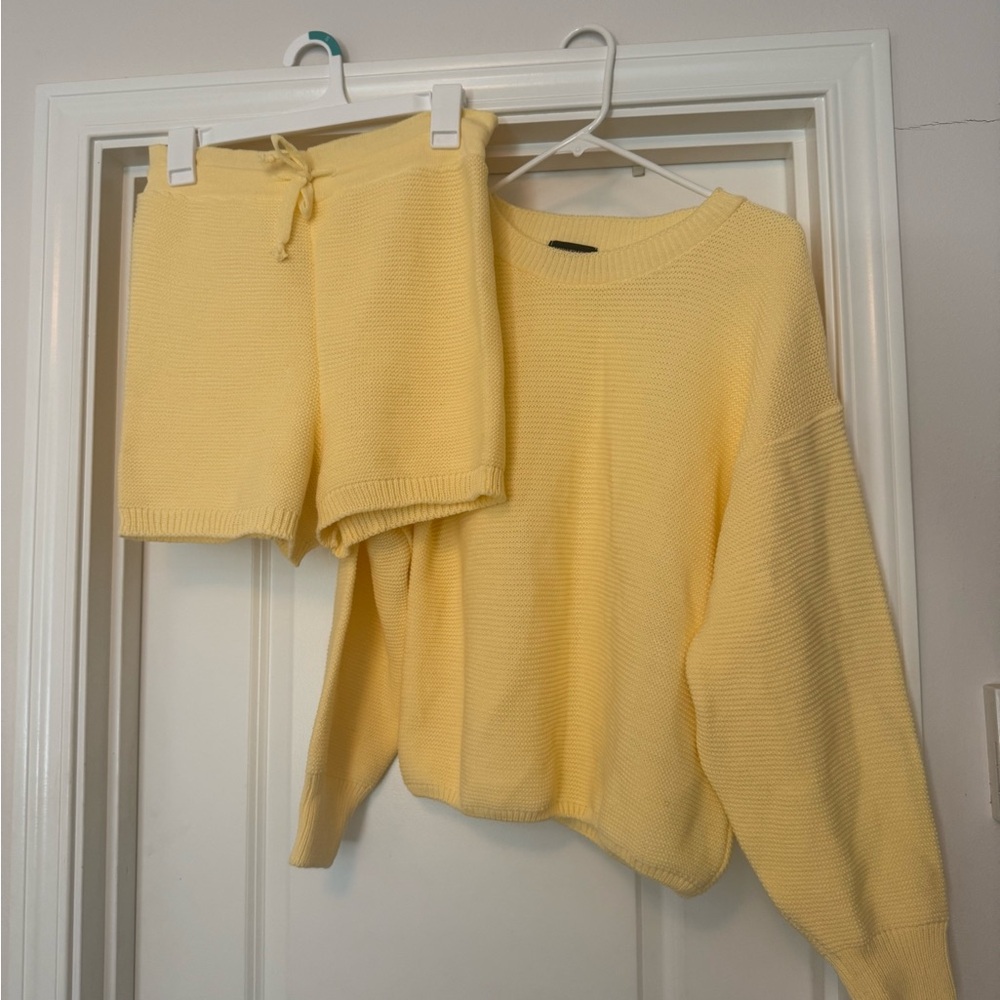 Yellow Women's Sweater Set